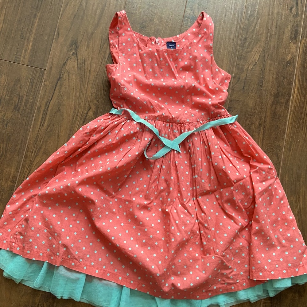 Gap girl cotton polka dots dress